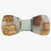 Wooden bow tie from olive wood and white resin
