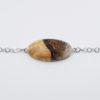 Resin bracelet in brown  white with olive wood