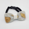 Wooden bow tie in white resin and olive wood