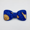Resin bow tie in blue with olive wood