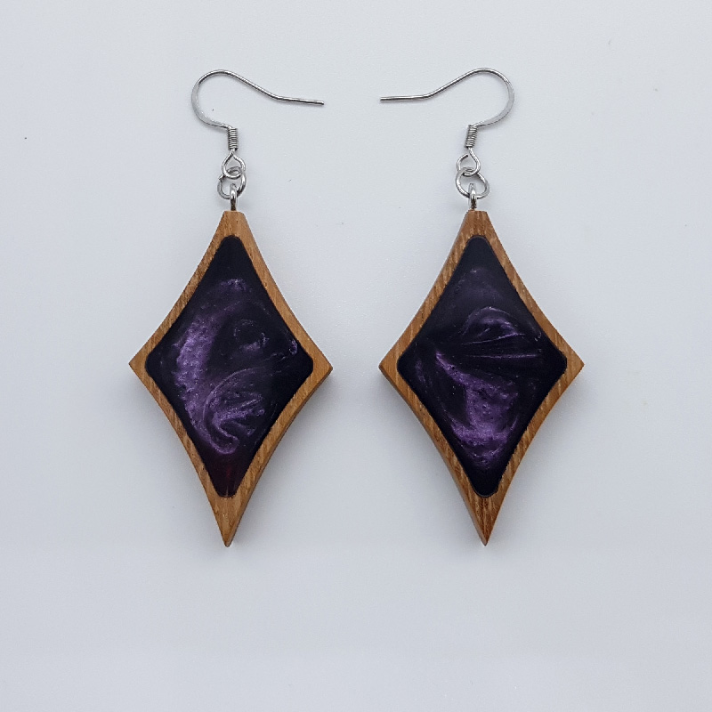 Nappa twist loop earrings in sterling silver Dark Purple - LOEWE
