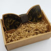 Resin bow tie in dark gold wooden bezel
