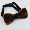 Wooden bow tie in brown resin and wooden bezel