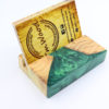 Business card holder from green resin and olive wood 3